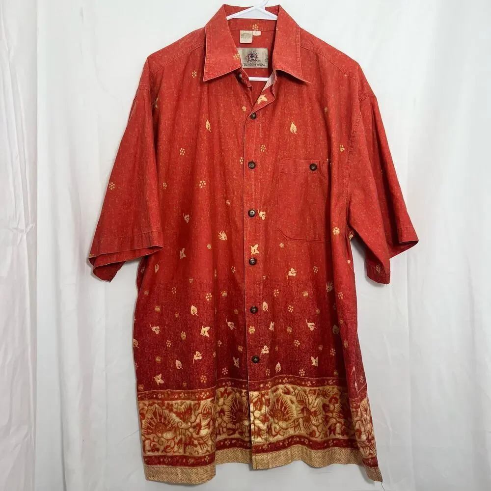 The Territory Ahead Men’s Floral Hawaiian Casual Button Down‎ Shirt Size L